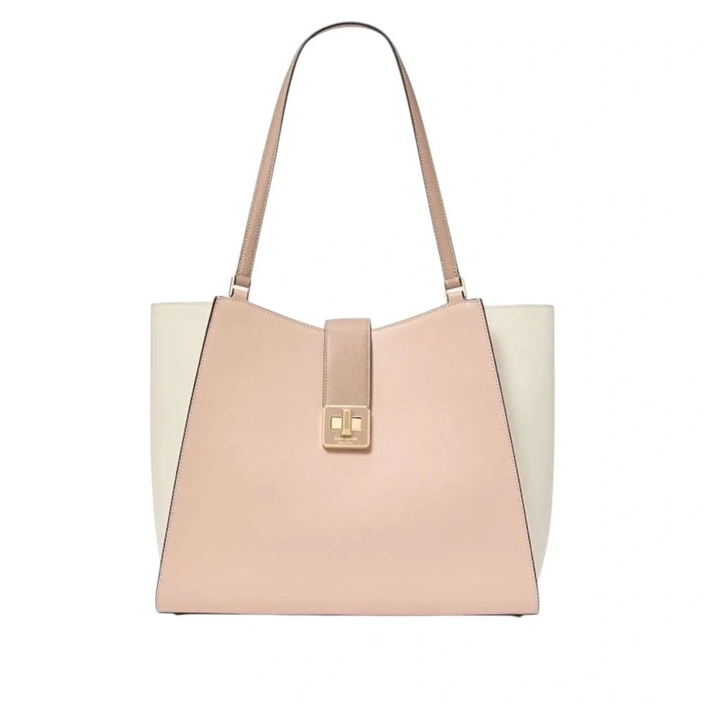 Kate Spade Blush Pink & Cream Refined Grain Leather Large Tote Shoulder Bag